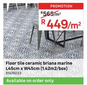 Floor Tile Ceramic Briana Marine L45cm x W45cm (1.42Sqm/Box) 81476033-Per Sqm