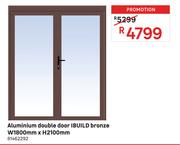 IBuild Aluminium Double Door Bronze W1800mm x H2100mm 81462292