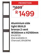 IBuild Aluminium Side Light Bronze 2 Vent W300mm x H2100mm 81428720