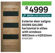 Galore Exterior Door Saligna Doors Horizontal In Stiles With Windows W813mm x H2032mm 81485360
