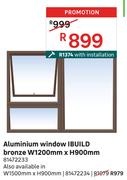 IBuild Aluminium Window Bronze W1200mm x H900mm 81472233