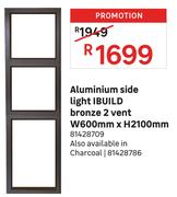 IBuild Aluminium Side Light Bronze 2 Vent W600mm x H2100mm 81428709