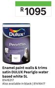 Dulux Enamel Paint Walls & Trims Satin Pearlglo Water Based White 81416317-5L