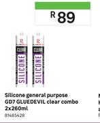 Gluedevil Silicone General Purpose GD7 Clear Combo 81485428-2 x 260ml
