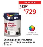 Dulux Enamel Paint Doors & Trims Gloss Brillaint White 81416348-5L