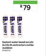 Alcolin Sealant Water Based Acrylic Contractors Combo 81485412-3 x 260ml