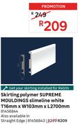 Supreme Mouldings Skirting Polymer Slimline White T16mm x W103mm x L2700mm 81456844
