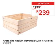 Crate Pine Medium W50cm x D40cm x H21.5cm 81434319