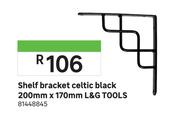 L&G Tools Shelf Bracket Celtic Black 200mm x 170mm 81448845
