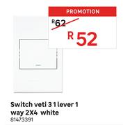Switch Veti 2 1 Lever 1 Way 2x4 (White)