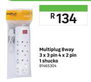 Digitech Multiplug 8way 3x3 Pin 4x2, 1 Shucko
