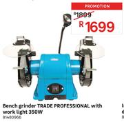 Trade Professional 350W Bench Grinder With Work Light