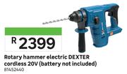 Dexter 20V Cordless Electric Rotary Hammer (Battery Not Included)