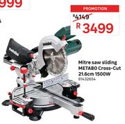 Metabo 1500W 21.6cm Mitre Saw (Sliding Cross Cut)