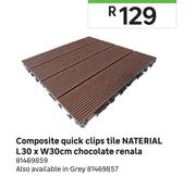 Naterial Composite Quick Clips Tile L30 X W30cm (Chocolate Renala)
