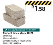 Cement Brick Stock 7MPA-Per Unit