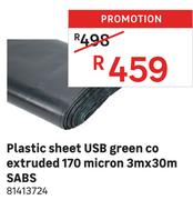 USB Plastic Sheet Green Co Extruded 170 Micron 3m x 30m SABS