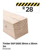 Timber Sap SABS 38mm x 38mm 3m