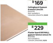 Ceilingboard Gypsum 6.4mm x 1.2m x 3m