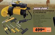Autogear Air Compressor & Tyre Repair Kit TRKIT01