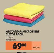 Autogear Microfibre Cloth Pack 3 Piece MFC01-40 x 30cm