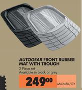 Autogear Front Rubber Mat With Trough 2 Piece Set MA24BK/GY