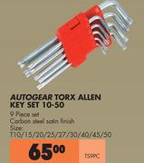 Autogear Torx Allen Key Set 10-50 TS9PC