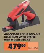 Autogear Rechargeable Glue Gun With Stand & 6 Glue Sticks GGS10PCS