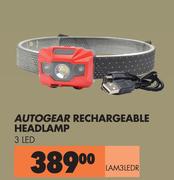 Autogear Rechargeable Headlamp LAM3LEDR