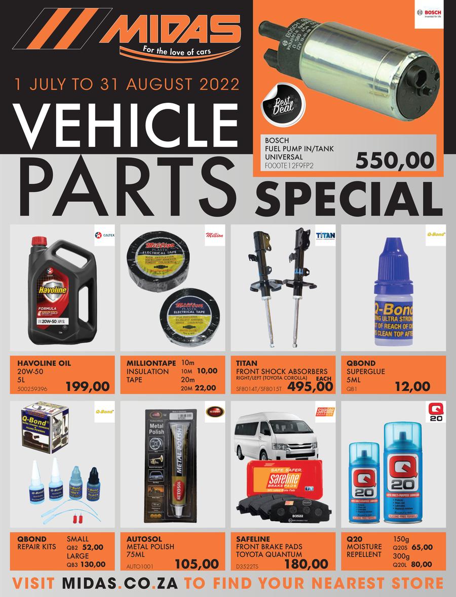 Midas Vehicle Parts Special (01 July 31 August 2022) — m.guzzle.co.za