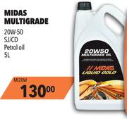 Midas Multigrade 20W-50 SJ/CD Petrol Oil M120W-5Ltr