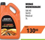 Midas Monograde SAE-40 SG/CD Petrol Oil M140-5Ltr