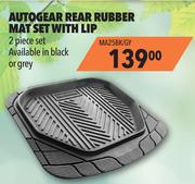 Autogear Rear Rubber Mat Set With Lip MA25BK/GY