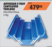 Autogear 5 Tray Cantilever Toolbox 5.5Kg TB495-495 x 200 x 295mm