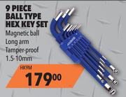 Midas 9 Piece Ball Type Hex Key Set HK9M