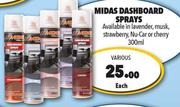 Midas Dashboard Sprays-300ml Each