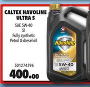 Caltex Havoline Ultra S Fully Synthetic Petrol & Diesel Oil SAE 5W-40-5L