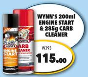 WYNN's Engine Start 200ml & Carb Cleaner 285g W393