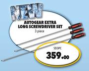 Autogear 3 Piece Extra Long Screwdriver Set SD3PC