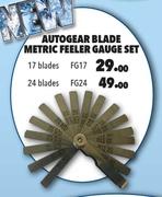 Autogear Blade Metric Feeler Gauge Set 24 Blades FG24