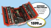 Autogear 91 Piece Toolkit Chrome Vanadium 1/4" x 1/2" Drive Cantilever TK91PC