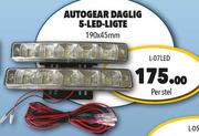 Autogear Daglig 5 LED-Ligte 190 x 45mm L-07LED-Per stel