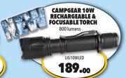 Campgear 10W Rechargeable Focusable Torch LIG10WLED
