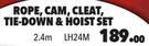 Midas Rope, Cam, Cleat, Tie Down & Hoist Set 2.4m LH24M-Per Set