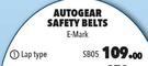 Autogear Safety Belts E Mark Lap Type SB05