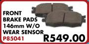 Front Brake Pads 146mm W/O Wear Sensor P85041