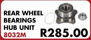 Rear Wheel Bearings Hub Unit For Toyota Tazz 130 & Sport 2001-2006