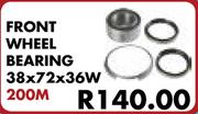 Front Wheel Bearing 38x72x36W 200m