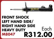 Front Shock Left Hand Side/Right Hand Side Heavy Duty M8047 For Toyota Quantum 2.7 2004-Each