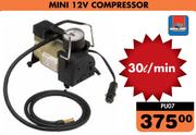 Mini 12V Compressor 30Ltr Per Min PU07